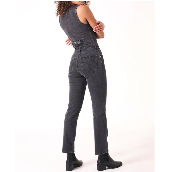 Rolla’s Original Straight Leg High Rise Denim Jeans in Brad Black Size 27 - Picture 16 of 16